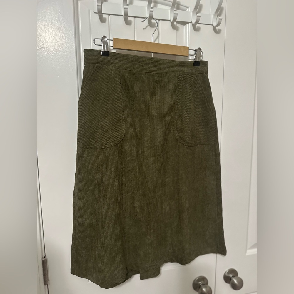 Olive Green Corduroy Skirt